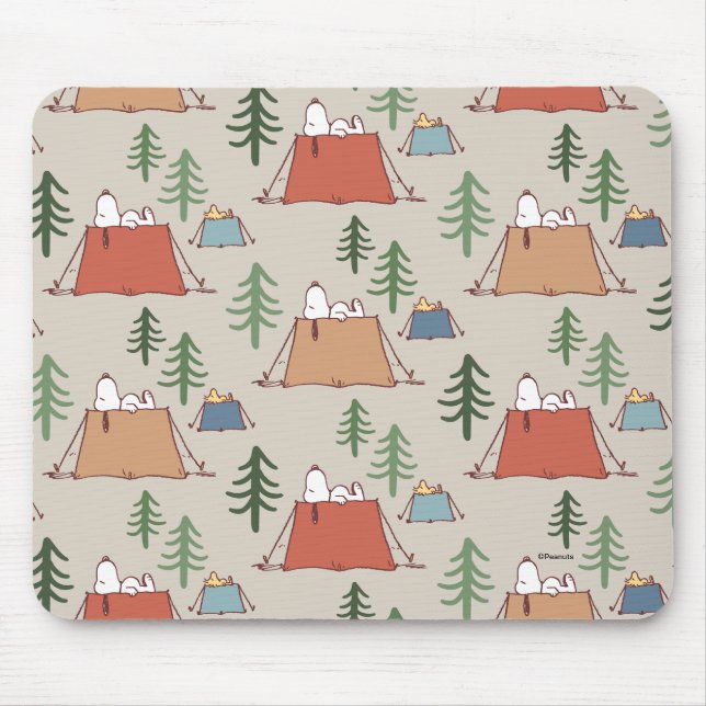 Snoopy & Woodstock Go Camping Muster Mousepad (Vorne)