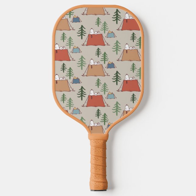 Snoopy & Woodstock Go Camping Muster Pickleball Schläger (Vorderseite)