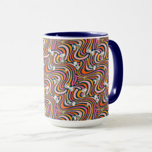 Snoopy & Woodstock Groovy Vibes Lila Muster Tasse