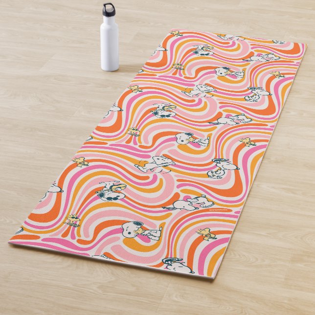Snoopy & Woodstock Groovy Vibes Orange Muster Yogamatte (Beispiel)
