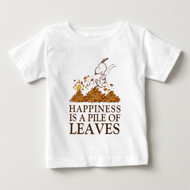 Snoopy & Woodstock-Herbstlaube Baby T-shirt (Vorderseite)
