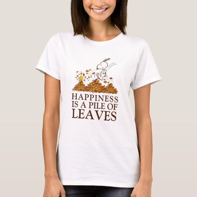 Snoopy & Woodstock-Herbstlaube T-Shirt (Vorderseite)