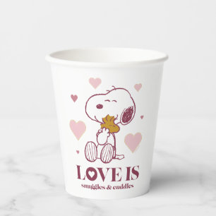 Snoopy & Woodstock - Liebe ist Schnurrbart & Cuddl Pappbecher