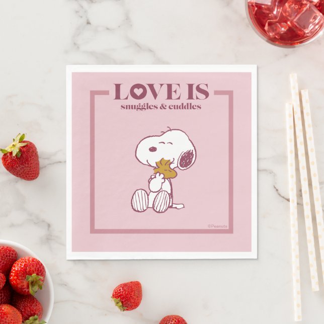Snoopy & Woodstock - Liebe ist Schnurrbart & Cuddl Serviette (Beispiel)