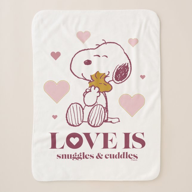 Snoopy & Woodstock Love is Snuggles & Cuddles Sherpadecke (Vorderseite)