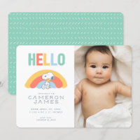 Snoopy & Woodstock Rainbow Birth Ankündigung