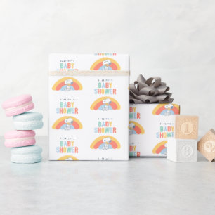 Snoopy & Woodstock Regenbogen-Baby-Party Geschenkpapier