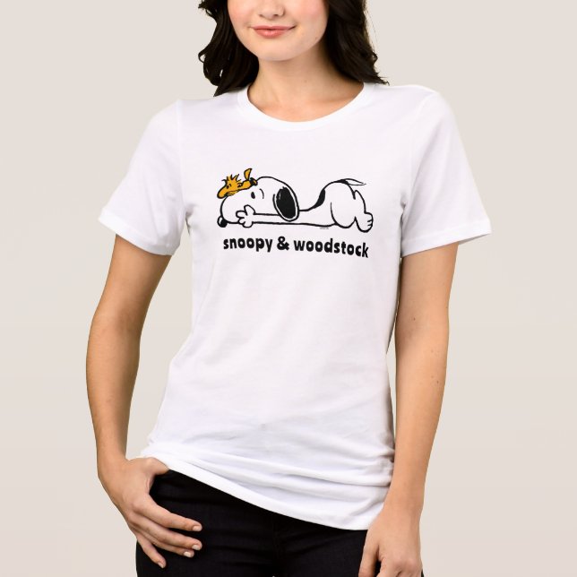 Snoopy & Woodstock | Smile Giggle Laugh Tri-Blend Shirt (Vorderseite)