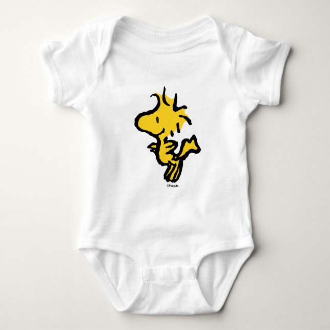 Snoopy & Woodstock Spaß & Blume Baby Strampler (Vorderseite)