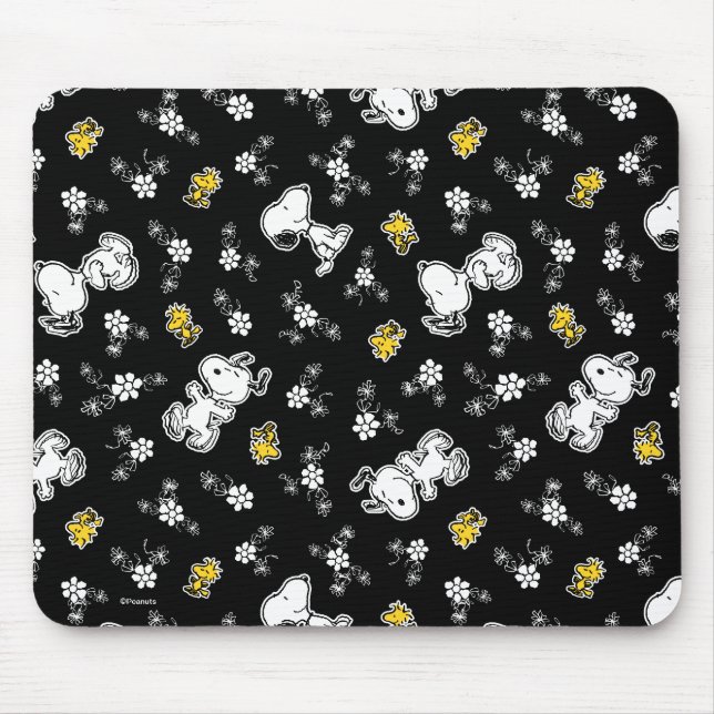 Snoopy & Woodstock Spaß & Blume Mousepad (Vorne)