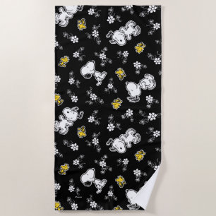 Snoopy & Woodstock Spaß & Blume Strandtuch