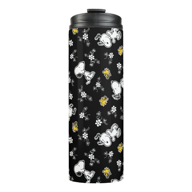 Snoopy & Woodstock Spaß & Blume Thermosbecher (Vorderseite)