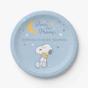 Snoopy & Woodstock Über den Mond Baby Shower Pap Pappteller