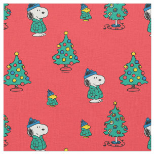 Snoopy & Woodstock Weihnachtsmuster Stoff