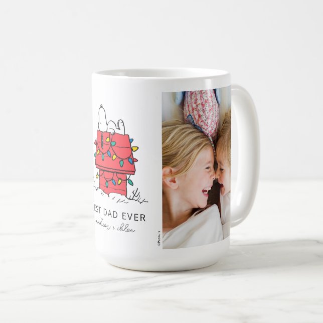Snoopys Weihnachtsdoghaus | Bester Vater - Foto Kaffeetasse (VorderseiteRechts)
