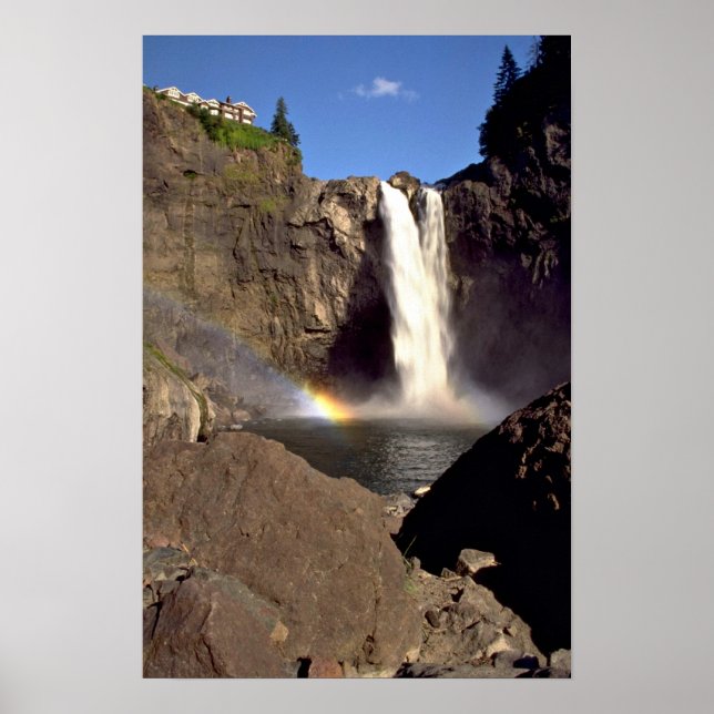 Snoqualmie Falls von unten, Washington Poster (Vorne)