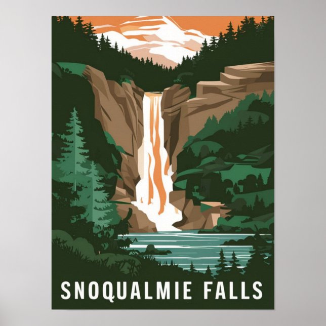Snoqualmie Falls, WA Poster (Vorne)