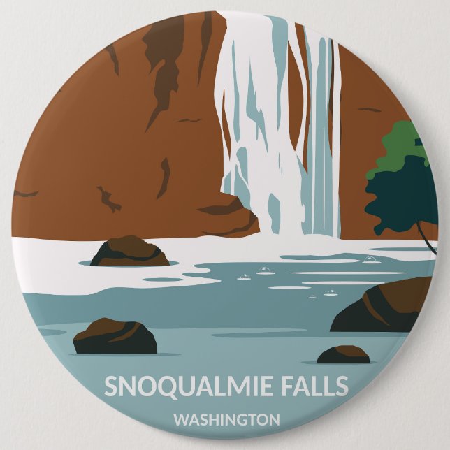 Snoqualmie Falls Washington Button (Vorderseite)