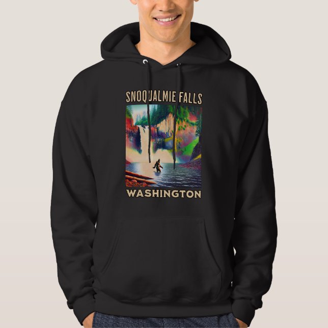 Snoqualmie Falls Washington Shirt, Sasquatch Hoodie (Vorderseite)