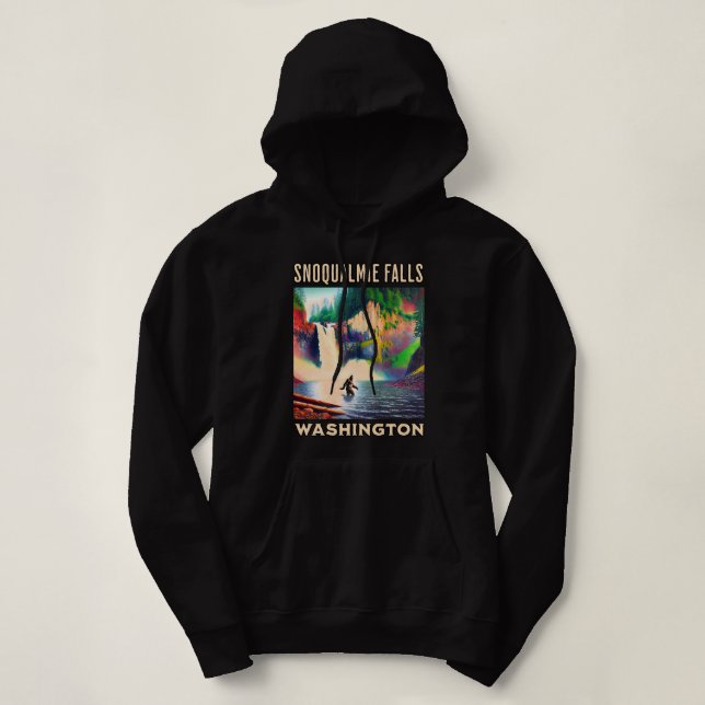 Snoqualmie Falls Washington Shirt, Sasquatch Hoodie (Design vorne)