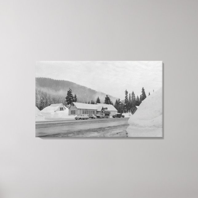 Snoqualmie, WA - Gipfel im Skigebiet Fotografie Leinwanddruck (Vorderseite)