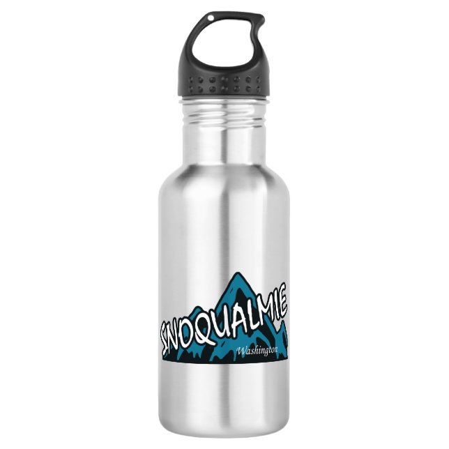 Snoqualmie Washington Berge Edelstahlflasche (Vorderseite)