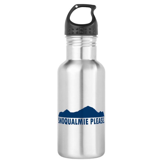 Snoqualmie Washington Bitte Edelstahlflasche (Vorderseite)