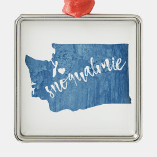Snoqualmie Washington Wood Grain Ornament Aus Metall