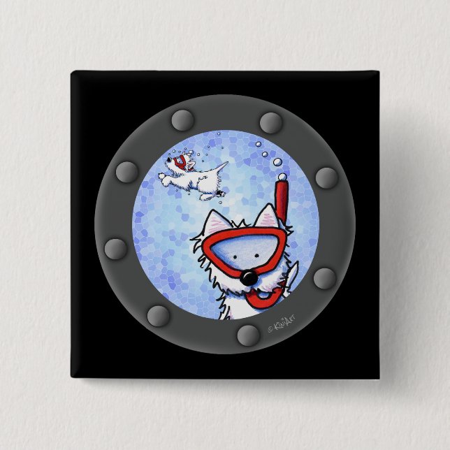 Snorkel Westies Porthole Button (Vorderseite)