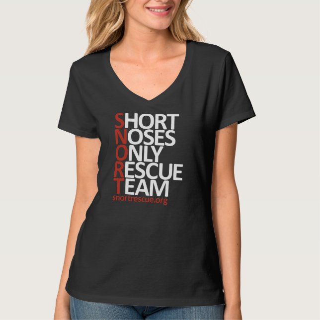 SNORT vertikales Logo-T-Shirt "Schwarzes " T-Shirt (Vorderseite)