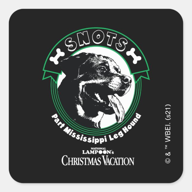 Snots Part Mississippi Leg Hound Quadratischer Aufkleber (Vorderseite)