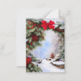 Snow and berries arch budget mini Christmas Mitteilungskarte