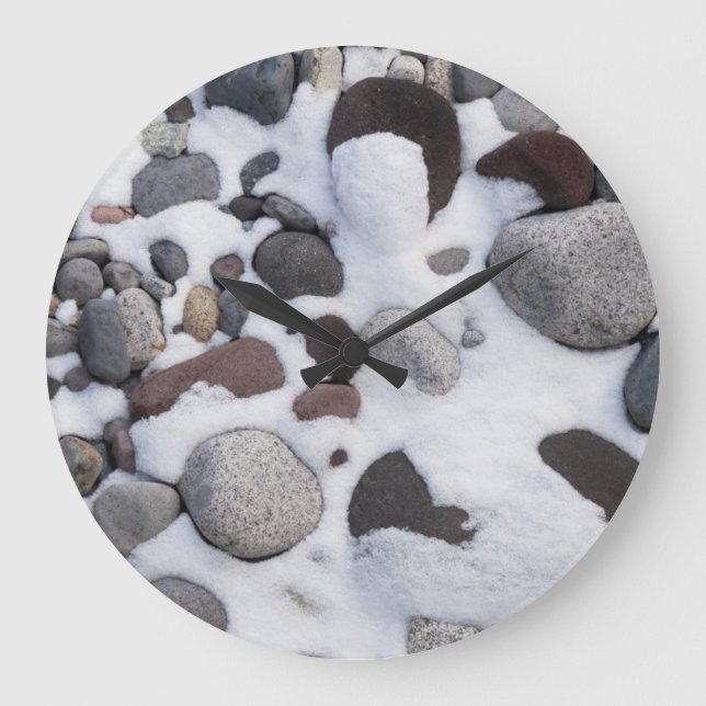 Snow And Rocks, Mt. Rainier National Park 2 Große Wanduhr (Vorderseite)