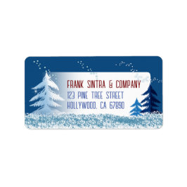 Snow and Trees Christmas Card Address Labels Adressaufkleber