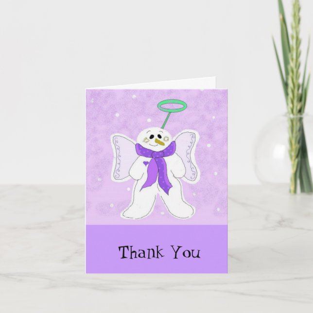 Snow Angel Vielen Dank Dankeskarte (Vorderseite)