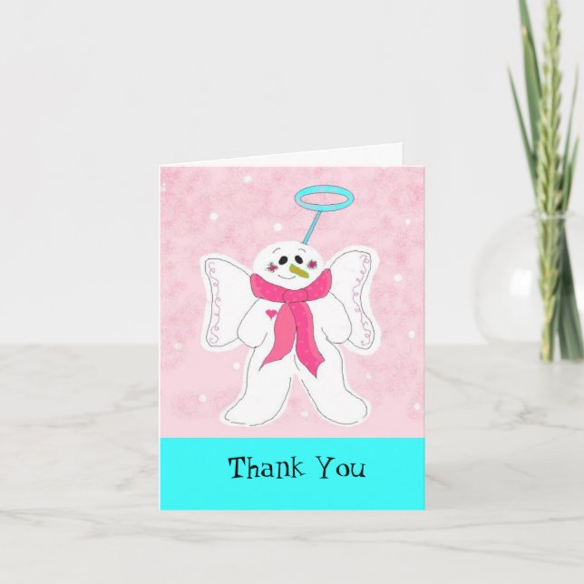 Snow Angel Vielen Dank Dankeskarte (Vorderseite)