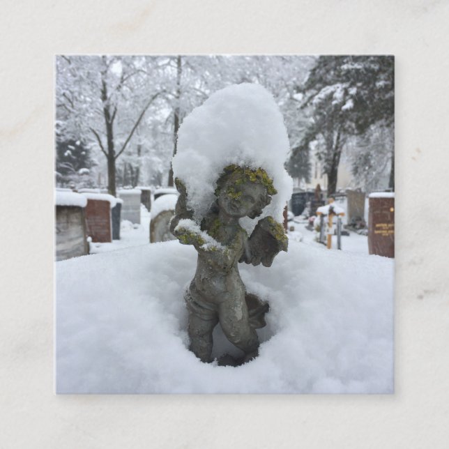 Snow Angel Winter Services Quadratische Visitenkarte (Vorderseite)