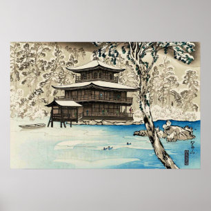 Snow at Kinkaku-ji Miki Suizan Japanisch Kunst Poster