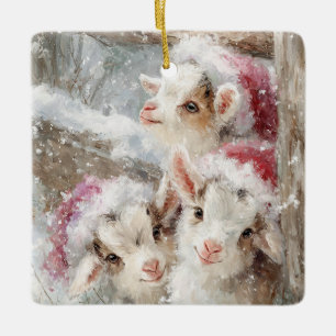 Snow Babies Weihnachtsziegen 10 - DEIN FOTO Keramikornament