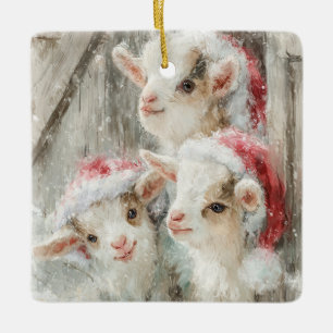 Snow Babies Weihnachtsziegen 8 - DEIN FOTO Keramikornament