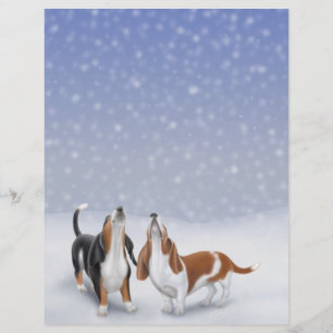 Snow Bassets Letterhead Stationery