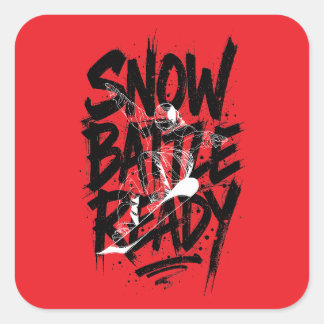 snow battle ready quadratischer aufkleber