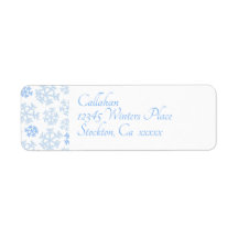Snow Blue Address Labels