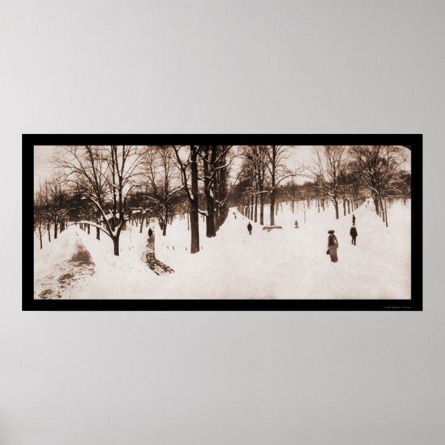 Snow Boston Common, MA Foto 1904 Poster (Vorne)