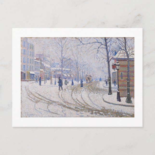 Snow, Boulevard de Clichy, Paris, 1886 Postkarte (Vorderseite)