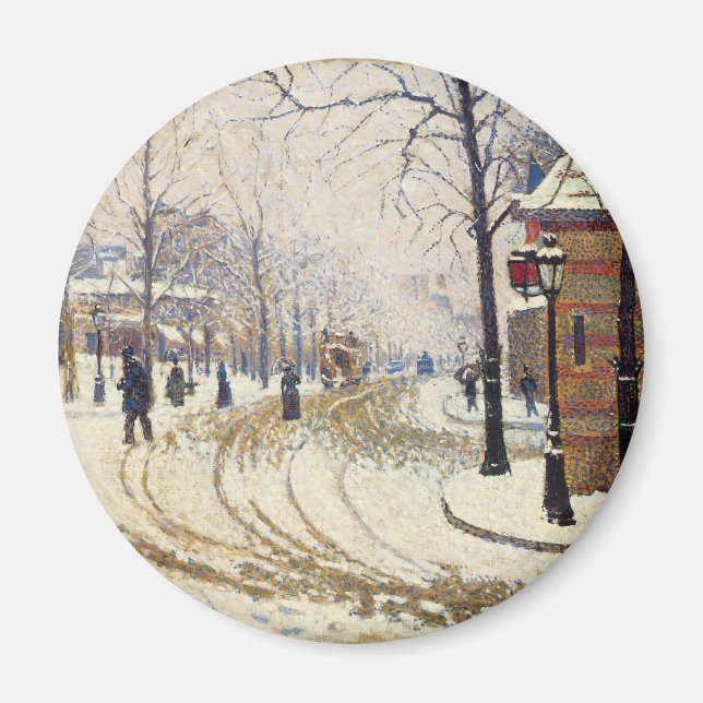 Snow, Boulevard de Clichy, Paris, Paul Signac Magnet (Vorne)