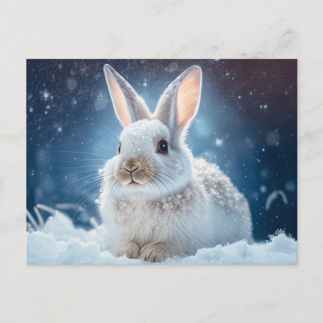Snow Bunny Postcard Postkarte (Vorderseite)