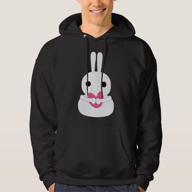 Snow Bunny Snowman Pink Herz Verdacht, Celery™ Bla Hoodie (Vorderseite)