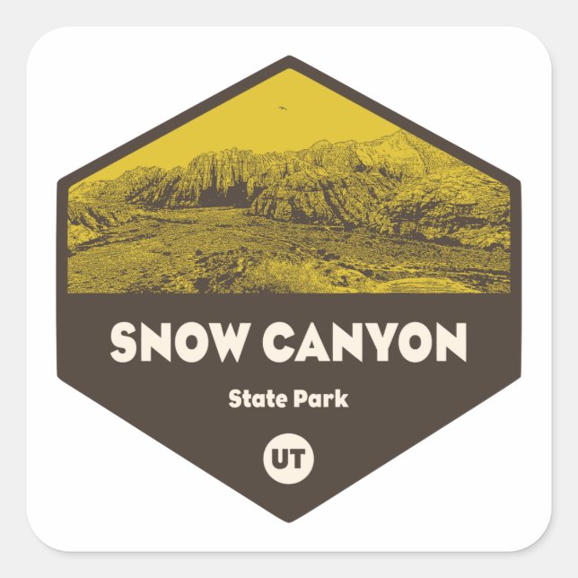 Snow Canyon Staat Park Utah Quadratischer Aufkleber (Vorderseite)