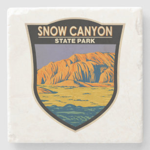 Snow Canyon Staat Park Utah Vintag Steinuntersetzer